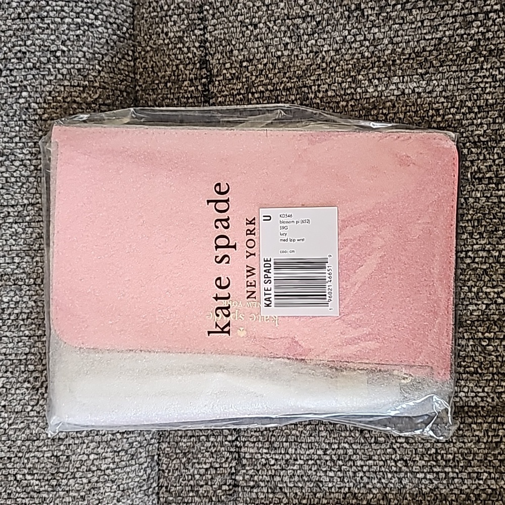 Kate Spade Medium L-Zip Lucy Wristlet - Blossom Pink - KD546